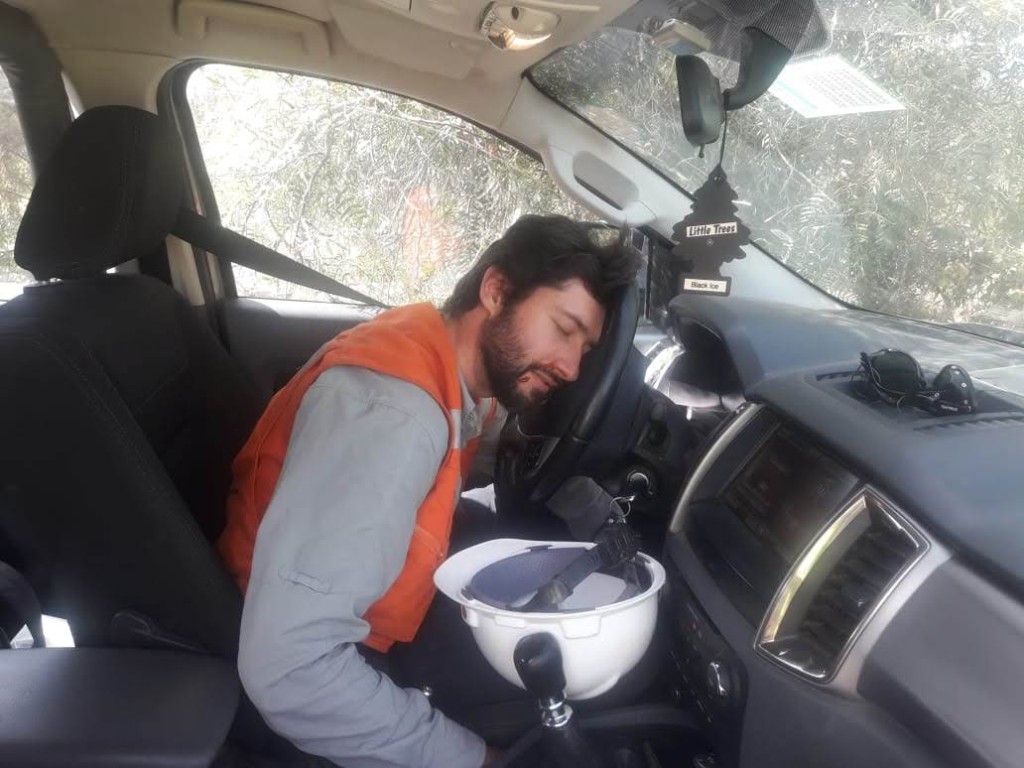 Simulacro de accidente para MLP (lo rojo es ketchup por si acaso)